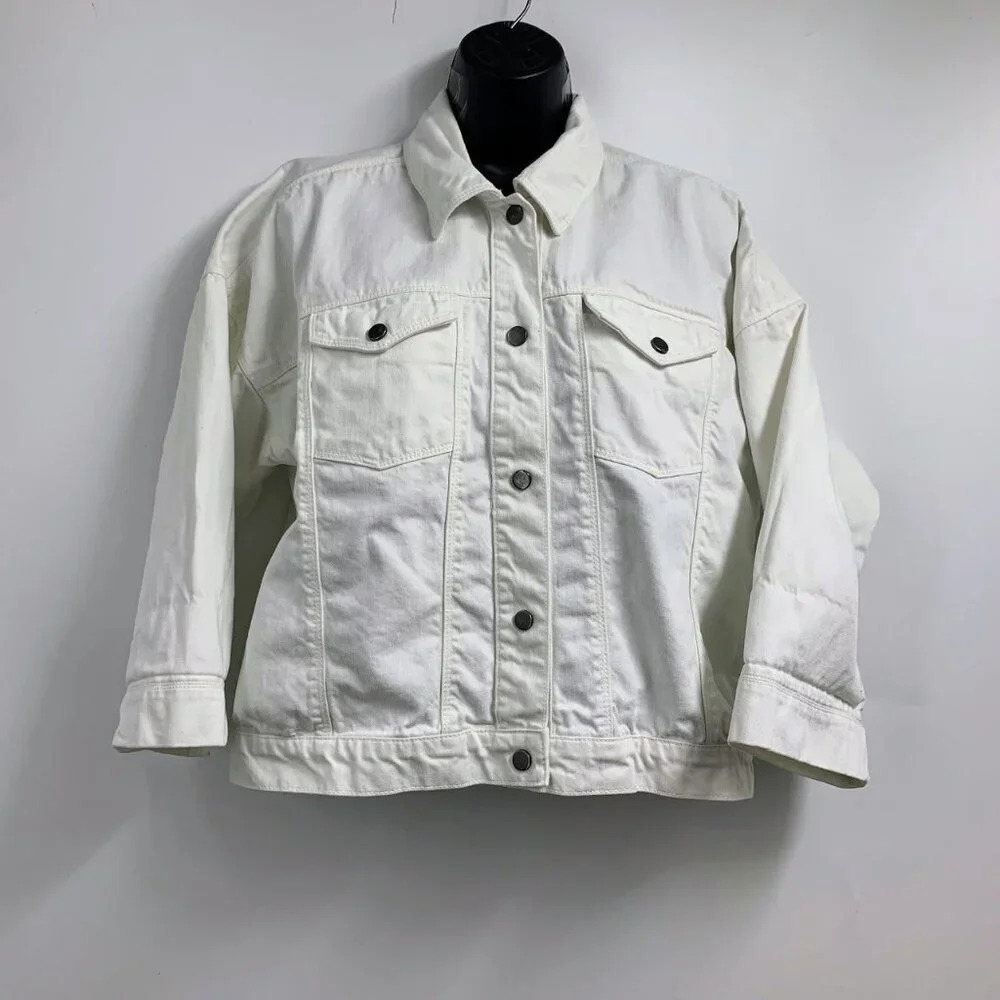 Just Female Women's Nis Denim Cotton Cropped Classic Jean Jacket Size M